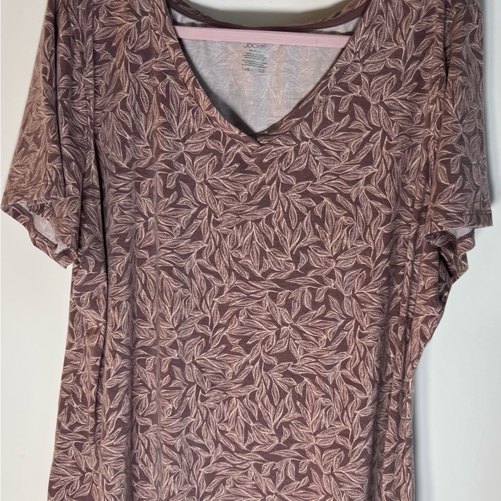 Jockey Cream and Brown Relaxed Short Sleeve Tee